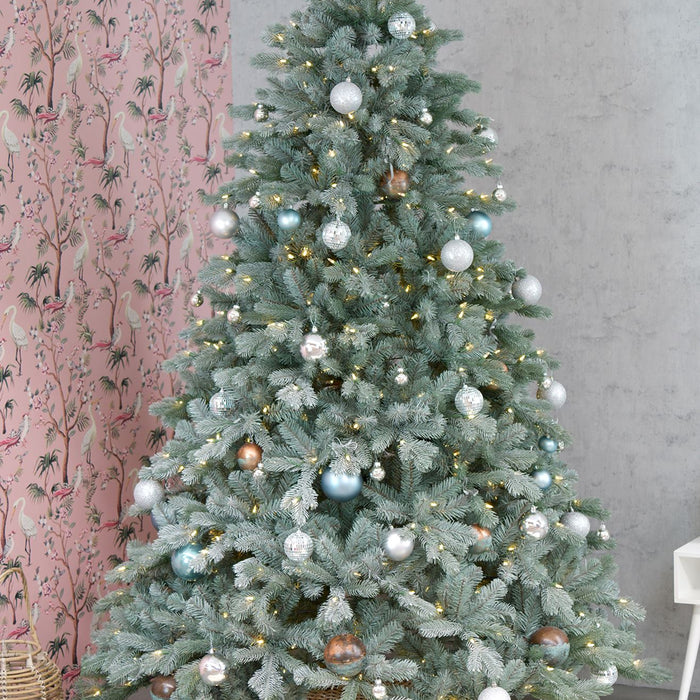 Poly Frosted Colorado Hinged verlichte kunstkerstboom - 228 cm -