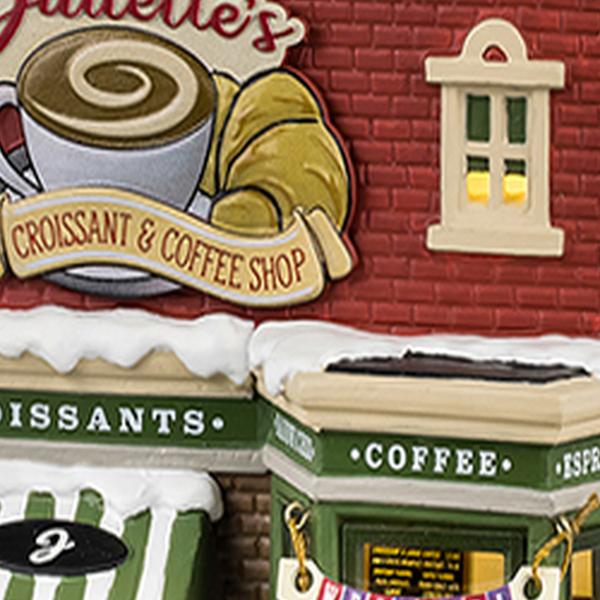 Lemax - 'Juliette's Croissant & Coffee Shop' - Verlicht gebouw