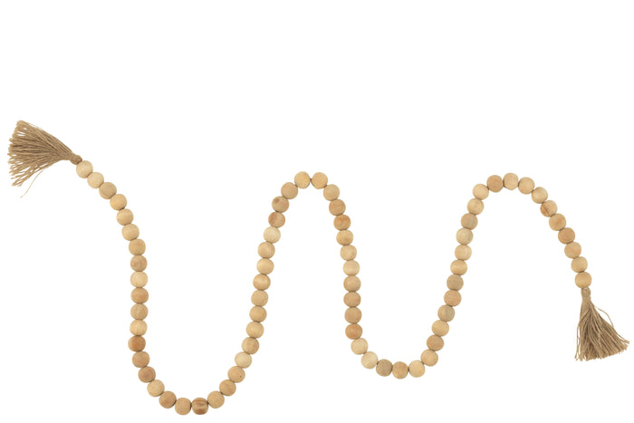J-Line slinger Kraal Kwast Mango - hout - naturel