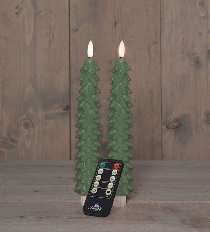 Anna's Collection - Dinerkaars kerstboom wax led 3d vlam op batteri...