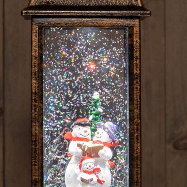 Anna's Collection - B.O. Lantern With Snowman In Glitter Water Led...