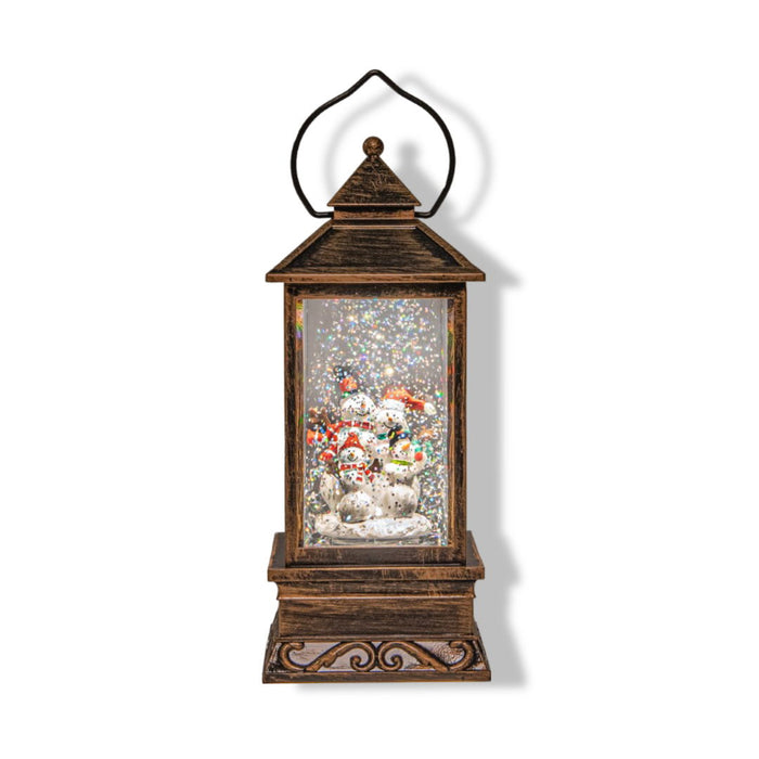 Anna's Collection - Lantern With Snowman In Glitter Water Led Warm...