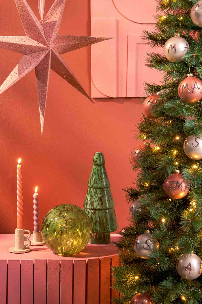 House of Seasons Bollamp met LED Verlichting - H20 x Ø20 cm - Glas