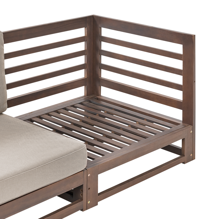 Beliani - TRANI - Tuinbank 3-zits - Bruin - Acaciahout