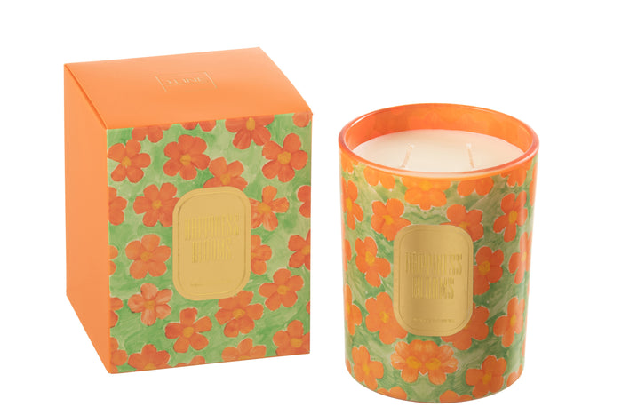 J-Line Slinger Bloemen + Blaadjes - kunststof - geel|groen -