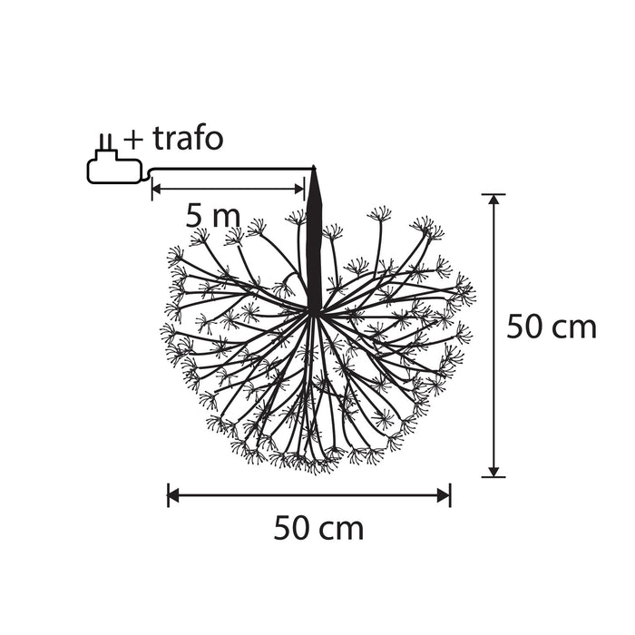 Luca Lighting Kerstverlichting Bal met Lampjes - Ø50 cm - Zwart