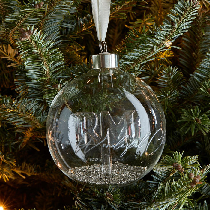 Rivièra Maison Wonderful Times Orn. silver Dia 10 SET van 4