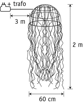 Luca Lighting Kroonluchter Kwal met Verlichting - H200 x Ø60 cm
