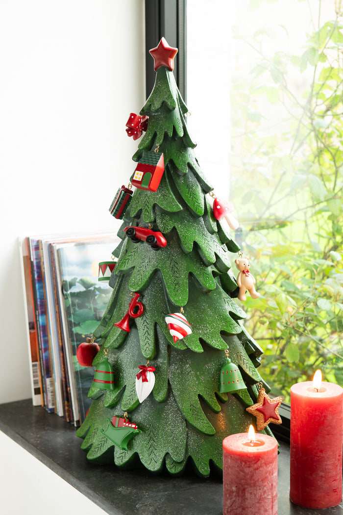 J-Line decoratie Kerstboom Ornamenten - polyresin - mix - large