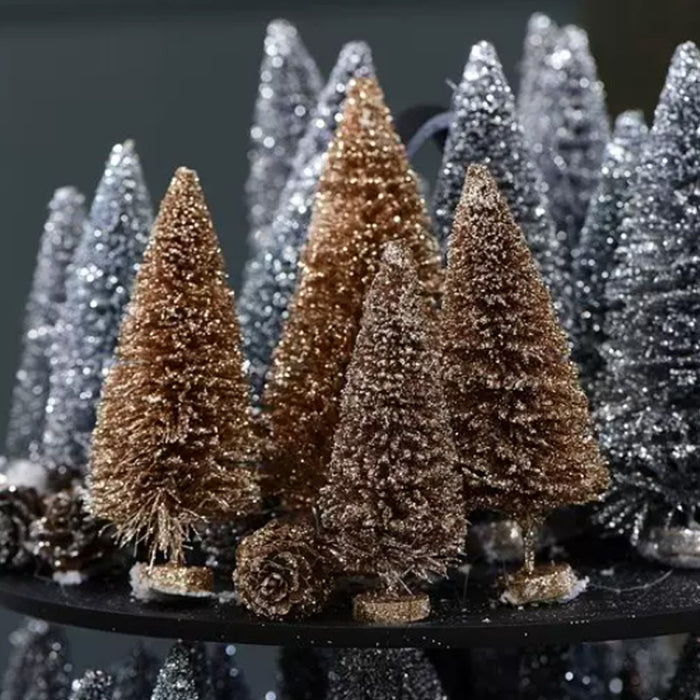 Rivièra Maison Sparkling Forest Deco Trees gold set van 5