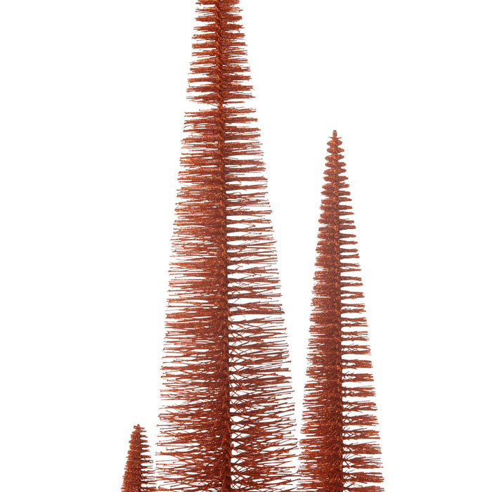 J-Line decoratie kerstboom glitter - kunststof - koper - lar