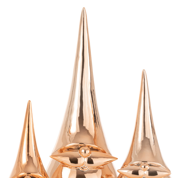 J-Line figuur Kerstman Modern - porselein - koper - large