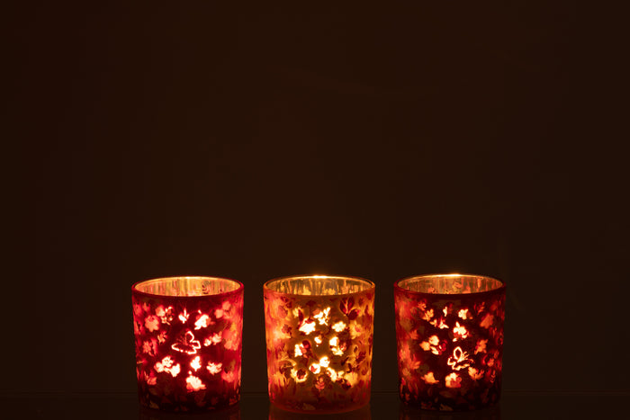 J-Line Slinger Bloemen + Blaadjes - kunststof - rood|groen -