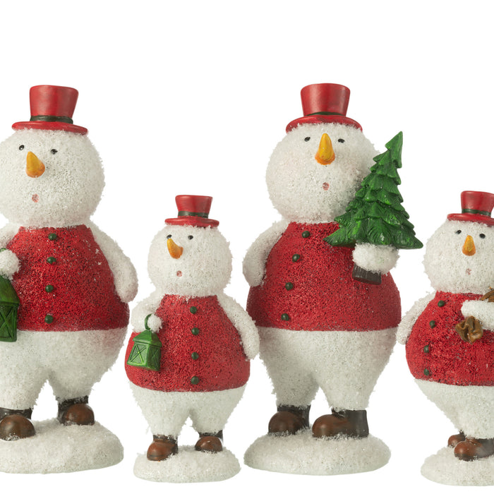 J-Line decoratie Sneeuwman Boom + Lantaarn - polyresin - mix