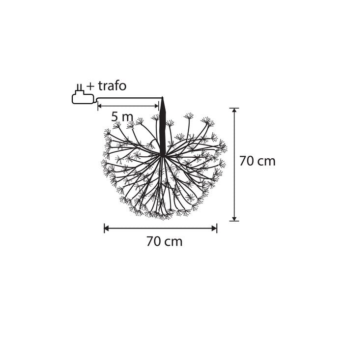 Luca Lighting Kerstverlichting Bal met Lampjes - Ø70 cm - Zwart