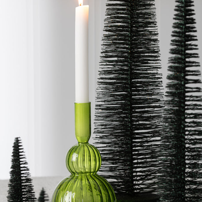 J-Line decoratie Kerstboom Glitter - kunststof - donkergroen