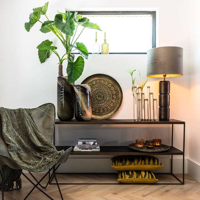 Light&living Vaas Ø20x51 cm ARABEL glas groen marmer print