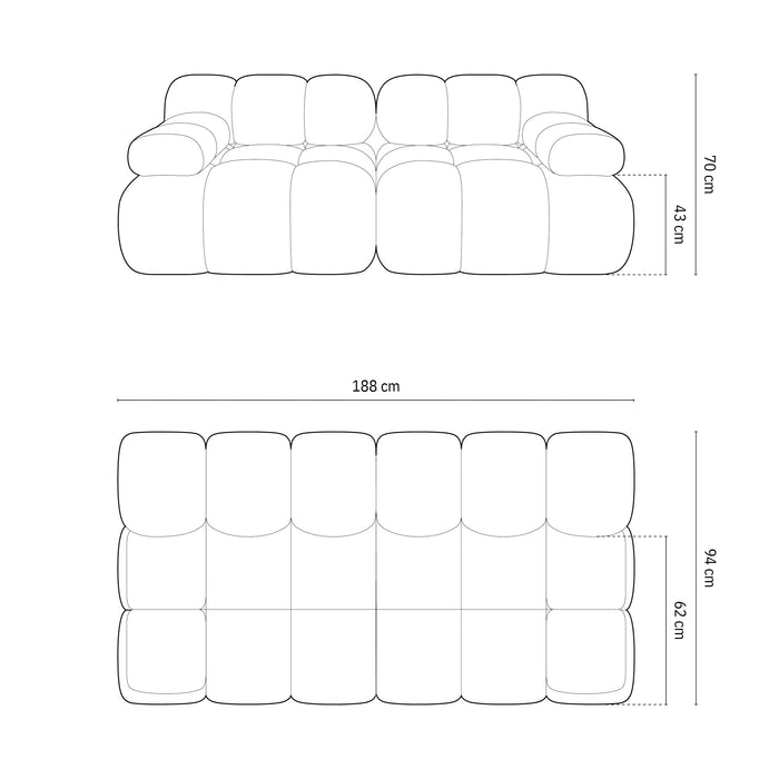 Milo Casa Tropea Modulaire 2-zitsbank - Terracotta