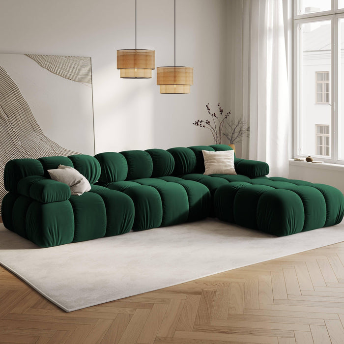 Milo Casa Tropea Modulaire Modulaire 3-zitsbank met Hocker - Flessengroen