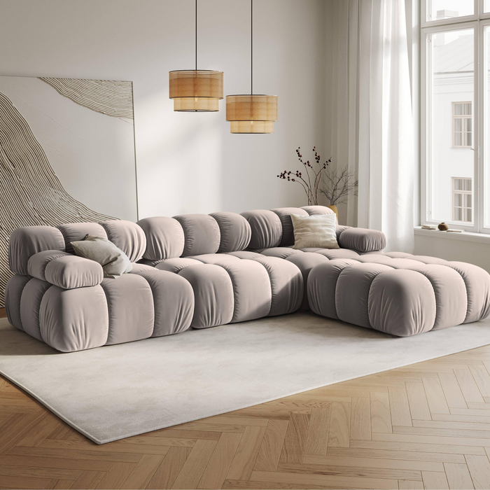 Milo Casa Tropea Modulaire Modulaire 3-zitsbank met Hocker - Beige