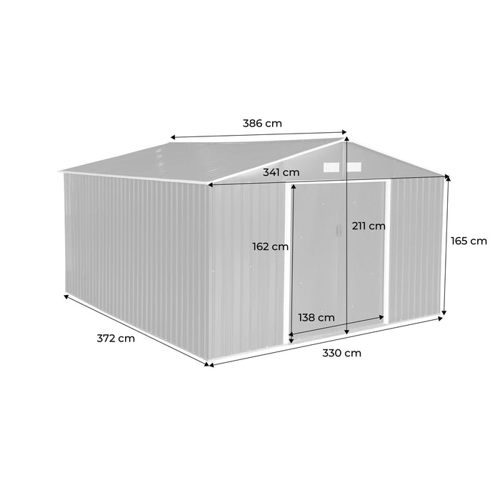 sweeek - 12,99 m² metalen tuinhuis