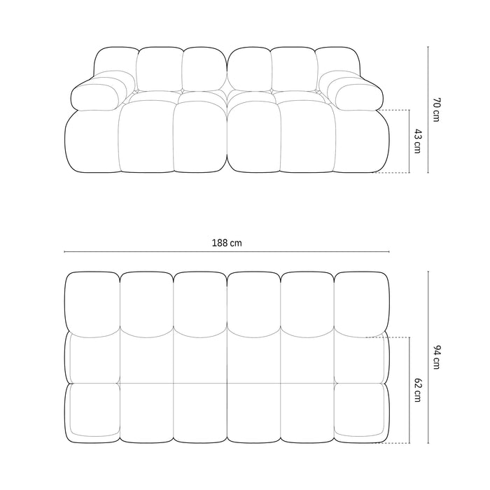Milo Casa Tropea Modulaire 2-zitsbank - Donkergrijs