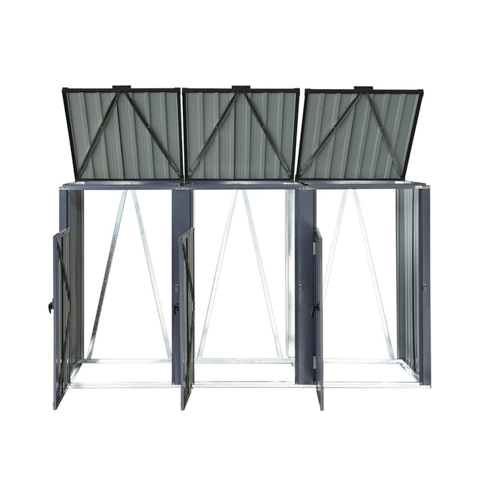 sweeek - Grijs gegalvaniseerd stalen afvalhok