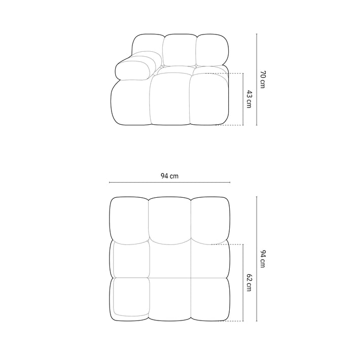 Milo Casa Tropea Modulair Bank Element - Hoek Links - Terracotta