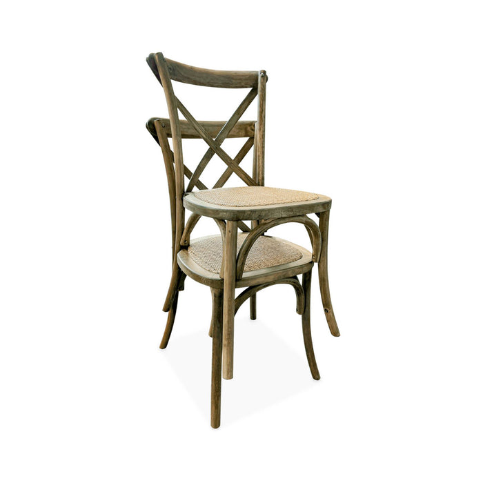 sweeek - Vintage rubberhouten bistrostoelen (set van 2)