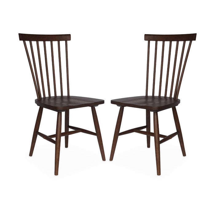 sweeek - Stoel natuurlijk rubberhout, set van 2