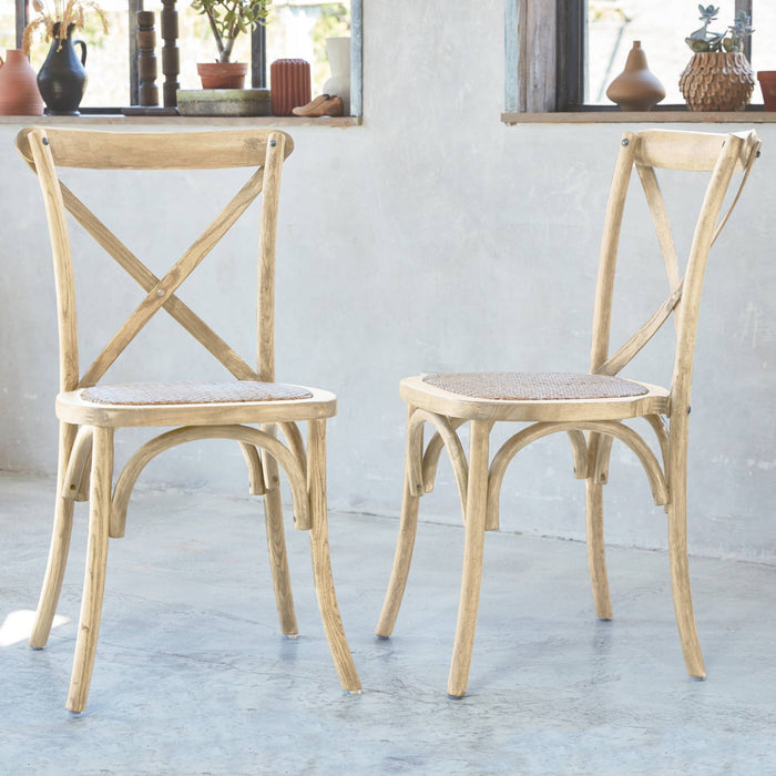 sweeek - Vintage rubberhouten bistrostoelen (set van 2)