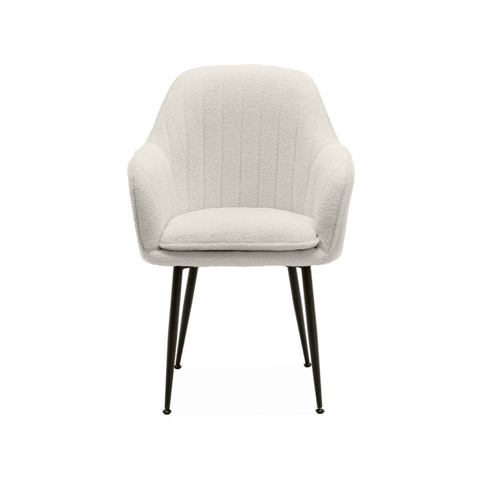 sweeek - Set van 4 stoelen in bouclé met metalen poten