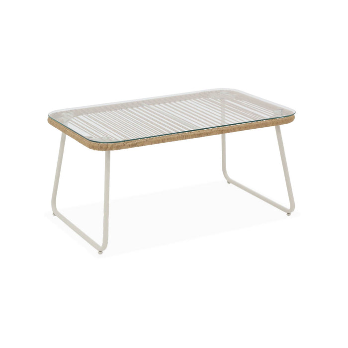 sweeek - 4-persoons loungeset van touw en gegalvaniseerd staal