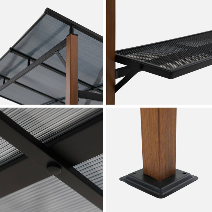 sweeek - Barbecueschuilplaats, prieel voor barbecue, 2 bijzettafels