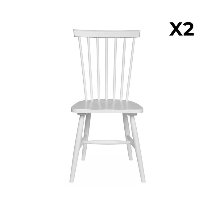 sweeek - Stoel natuurlijk rubberhout, set van 2