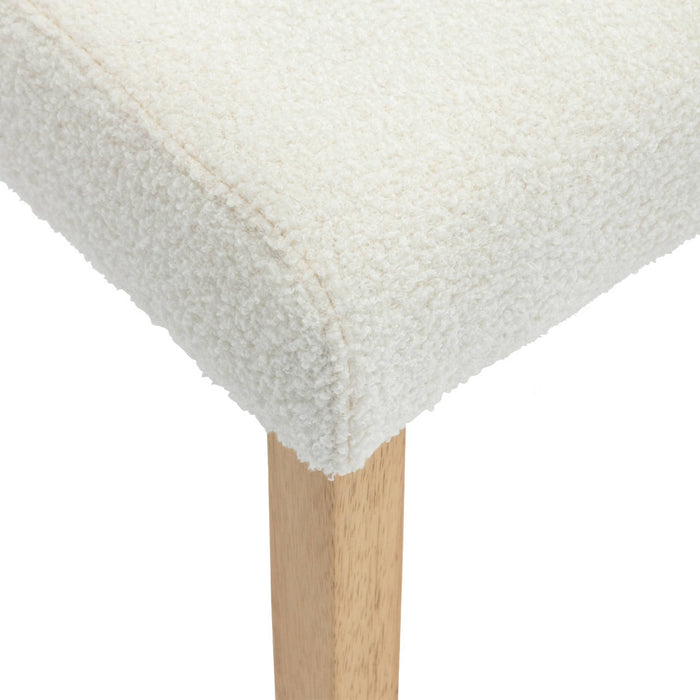 sweeek - boucléstoel met houten poten (set van 4)