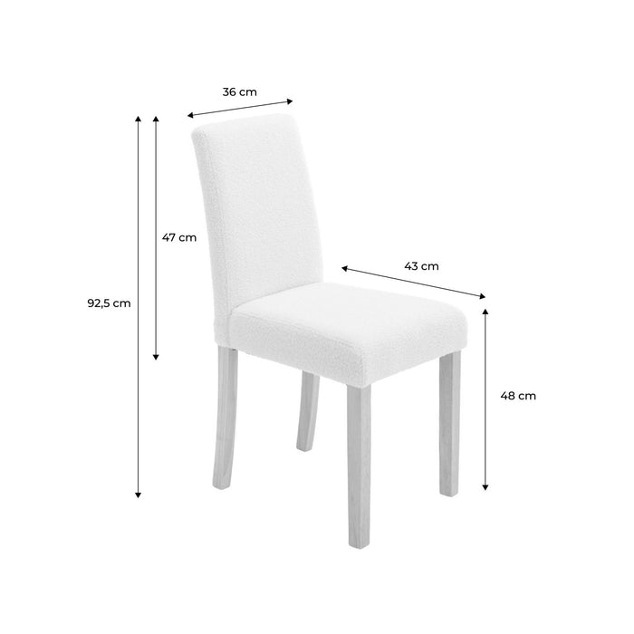 sweeek - boucléstoel met houten poten (set van 4)