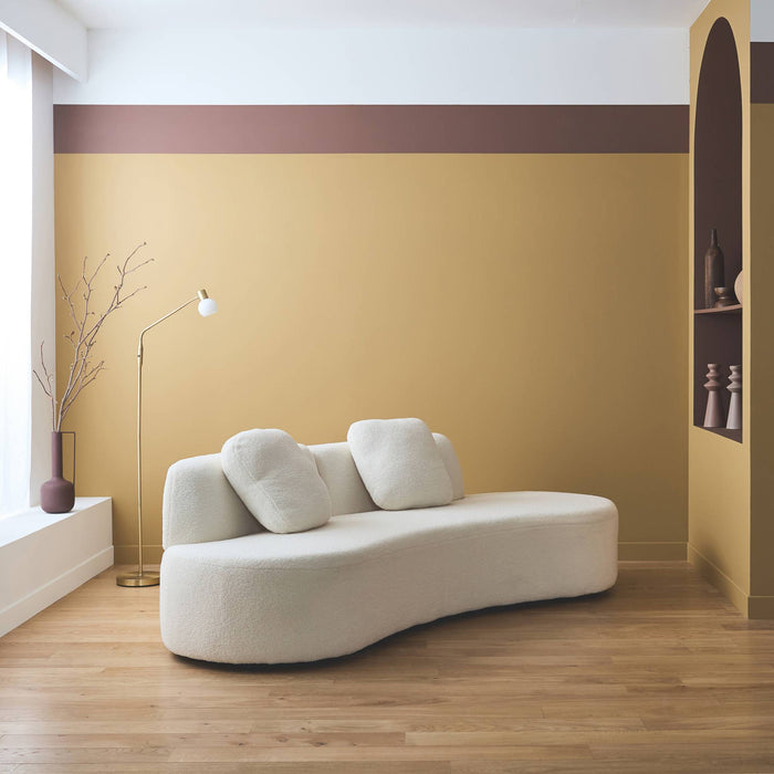 sweeek - 3-zits organische komma bank in boucléstof