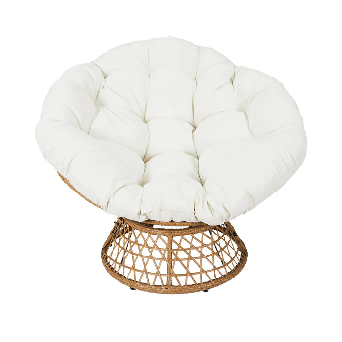 sweeek - Papasan buiten|binnen draaifauteuil, polyrotan, Ø96cm