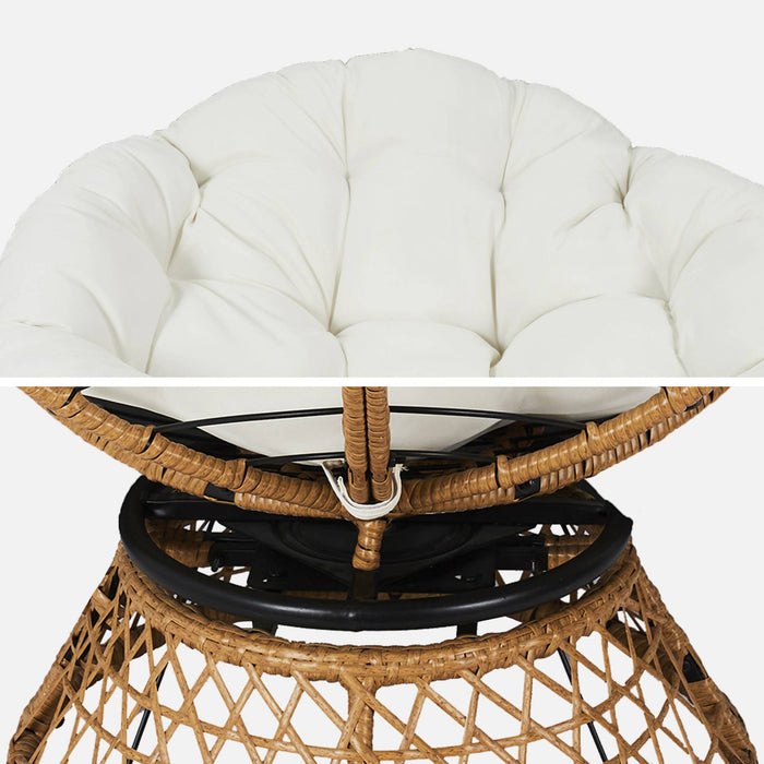 sweeek - Papasan buiten|binnen draaifauteuil, polyrotan, Ø96cm