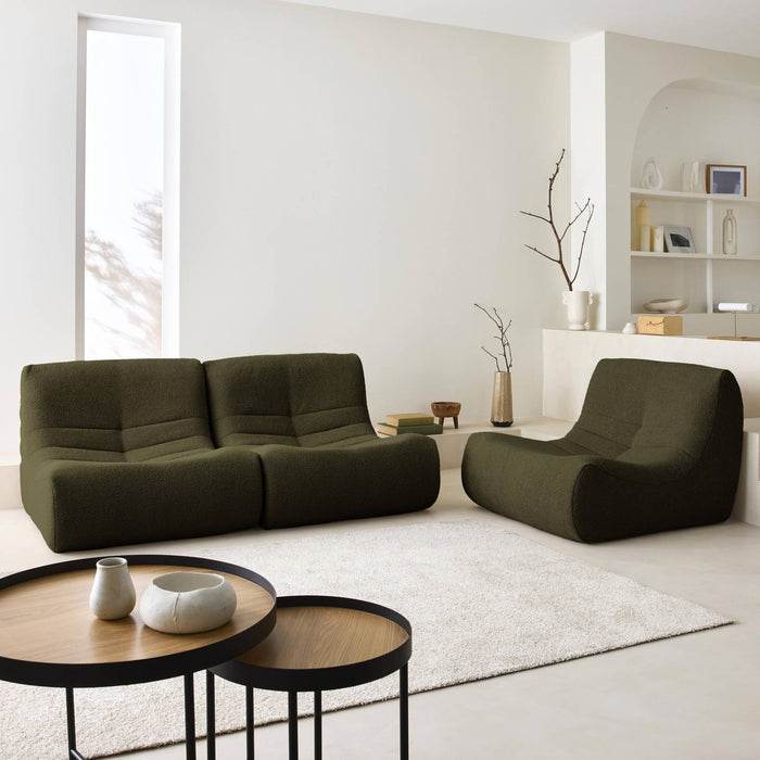 sweeek - Fauteuils boucléstof Sokol 1 zitplaats (set van 3)