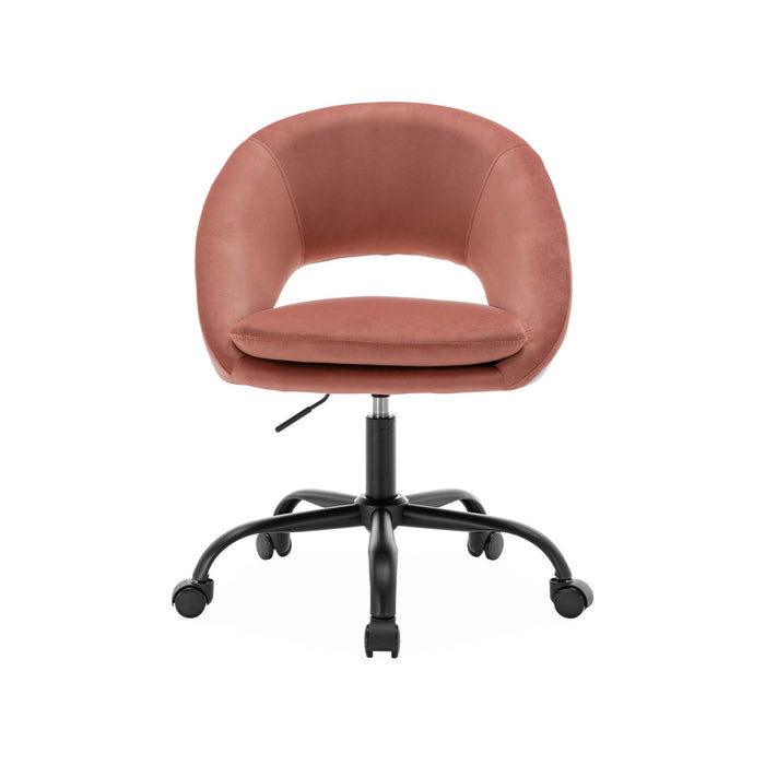 sweeek - Bureaustoel met velours bekleding en metalen wielen