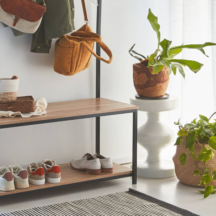 sweeek - Bijzettafel, bankuiteinde, metalen nachtkastje Ø29,5 x H