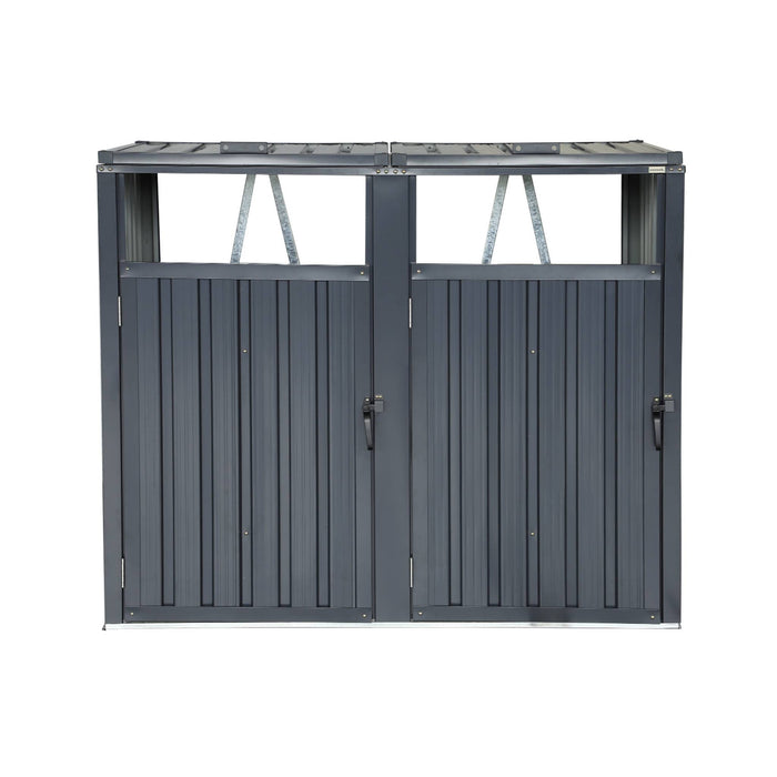 sweeek - Grijs gegalvaniseerd stalen afvalhok