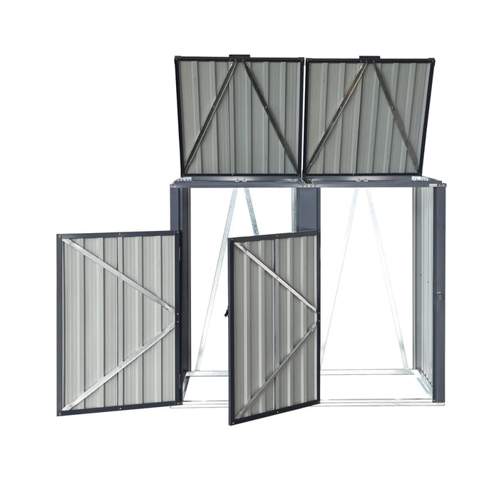 sweeek - Grijs gegalvaniseerd stalen afvalhok