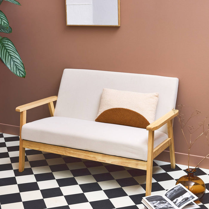 sweeek - 2-zitsbank, ribfluweel, houten poten