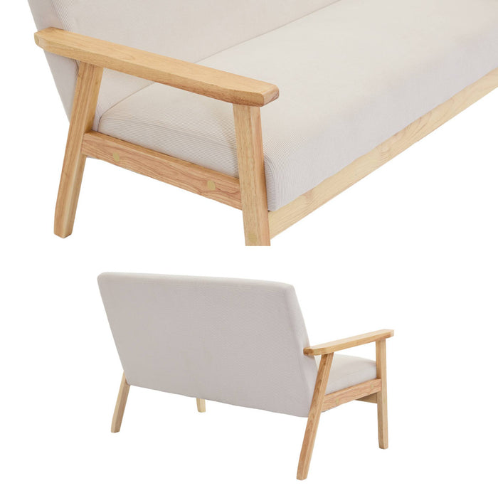 sweeek - 2-zitsbank, ribfluweel, houten poten