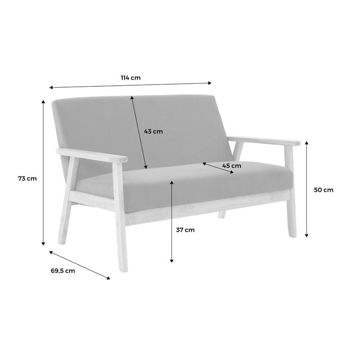 sweeek - 2-zitsbank, ribfluweel, houten poten