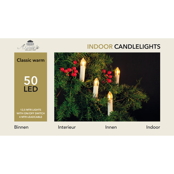 Anna's Collection kerstverlichting - 50 LED kaarsen - 1250 cm