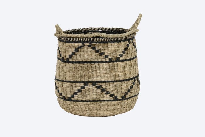 Light&living Mand S|2 Ø37x35+Ø46x40 cm YAGUR zeegras naturel-zwart